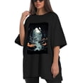 thumbnail image 4 of Plus Size Shirt for Women Black Tops for Women Short Sleeves Shirt for Women The Valley Of Terror T Shirt Crewneck Shirt for Women 5XL, 4 of 5