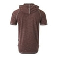 thumbnail image 6 of ZIMEGO Men's Color Block Short Sleeve Pullover Pocket Hiphop Thin Hoodie Shirt, 6 of 6