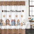 thumbnail image 3 of Shower Curtain Bathroom Set Farmhouse Flower Bless This Home Waterproof Fabric Shower Curtains with Grommets&Hooks, Rustic Shining Star Wood Privacy Bath Curtain for Bathtub 48x72in, 3 of 9