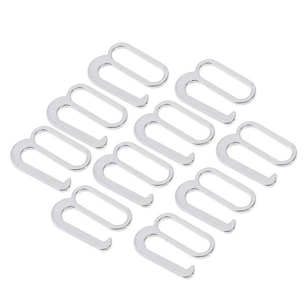 10 piezas de repuesto de aleación de plata para sujetador, gancho deslizante para lencería, accesorios de bikini 20 mm