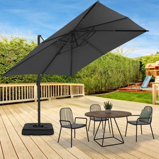 coolaroo patio umbrella cantilever Coolaroo Round Cantilever Patio Umbrella, 90% UV Block, 10', Smoke