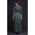 thumbnail image 2 of Bimba Rayon Tea Leaves Ladies Long Gown Boho Beach Cocktail Party Maxi SlitDress-Large, 2 of 6
