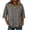 Gray, variant on Women's Casual Cotton Linen 3/4 Sleeve Button Up T-Shirts Solid Color Loose Fit Open Front Top with Pockets