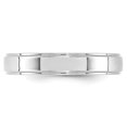 thumbnail image 3 of Auriga Fine Jewelry 10K White Gold 4mm Flat with Step Edge Wedding Band for Women Size- 13, 3 of 6