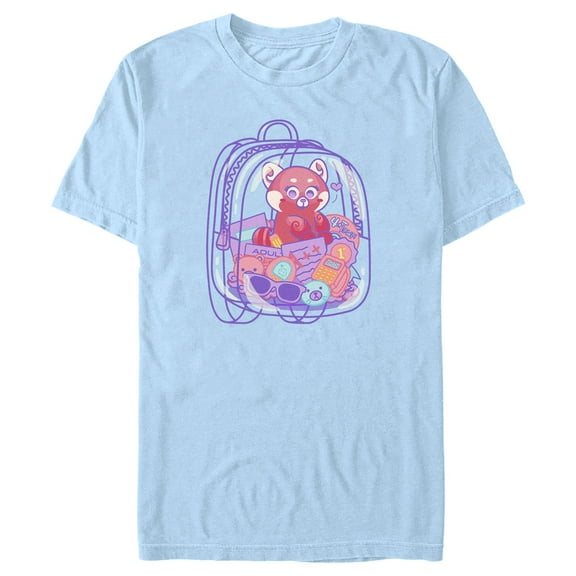 Men's Turning Red Red Panda Backpack Mei Lee  Graphic Tee Light Blue Small