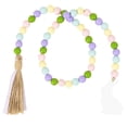 thumbnail image 1 of Makaron Guirnalda de cuentas de madera de Pascua, cuerda de cáñamo, adorno colgante con borlas, decoración del hogar, 1 of 5