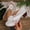 White, variant on Women's Thong Block Heel Flip Flops Casual Summer Retro Sandals with 3D Floral Accent Hollow Out Design Solid Color Faux Leather Heeled Sandals for Beach Daily Walking Outdoor Use