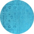 thumbnail image 1 of Ahgly Company Indoor Round Oriental Light Blue Industrial Area Rugs, 7' Round, 1 of 4