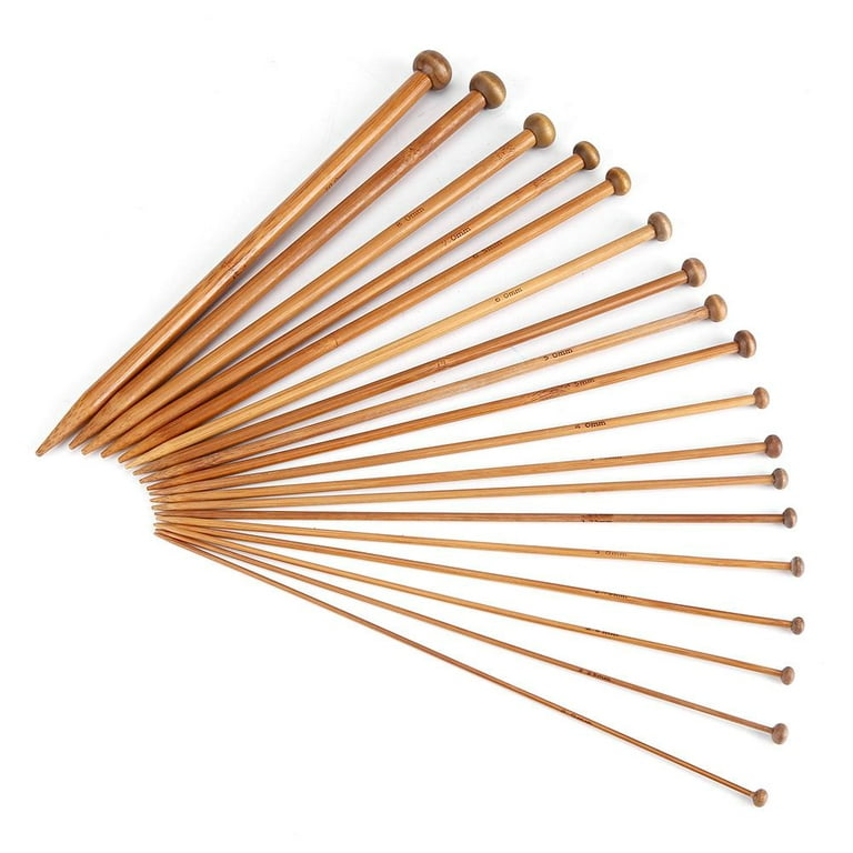 Zyyini 36PCS Bamboo Knitting Needles Set, Single Pointed Carbonized  Knitting Needles, 18 Sizes from 2.0mm-10.0mm, 9 Inches Length for Handmade  Creative DIY 