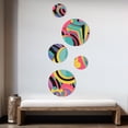 thumbnail image 3 of Designart "Curves and Shapes Groovy II" Abstract Metal Wall Art Set of 5 Piece, 3 of 5
