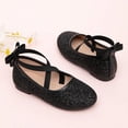 thumbnail image 6 of newwalpole Mary Jane Flats for Toddler Girls Little Kids Glittery Dress Princess Wedding Ballet Shoes Black for Size 11, 6 of 7