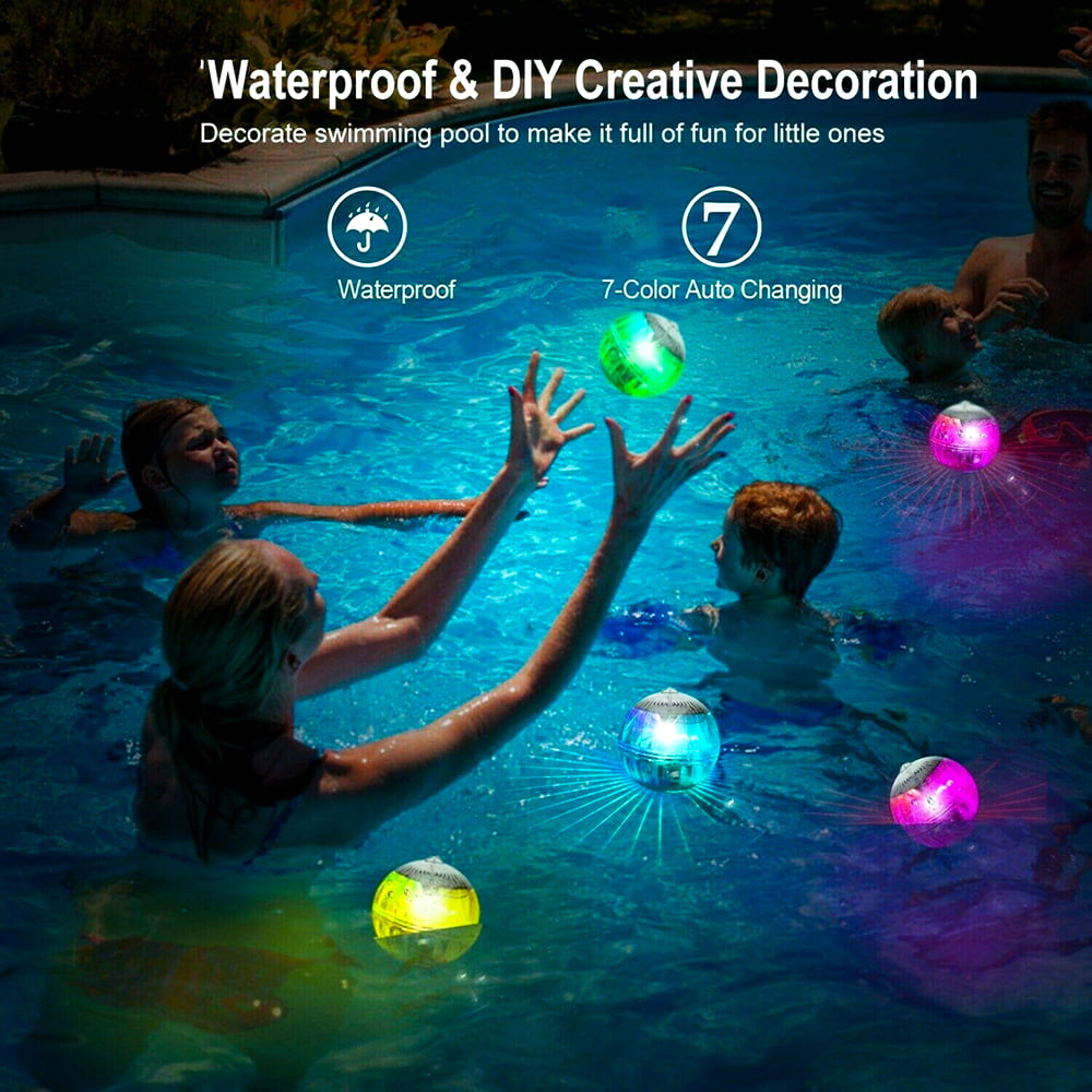 Floating Pool Lights, Waterproof LED Solar Floating Ball Lamp, Outdoor Color Changing LED Night Light, for Swimming Pool, Beach, Yard, 1Pcs