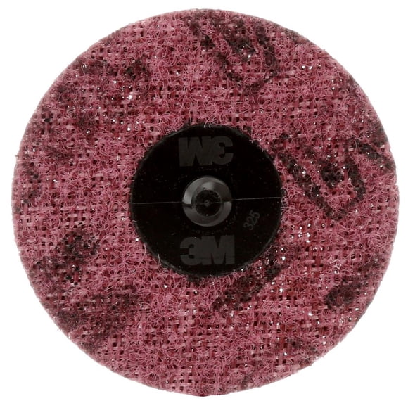 3M Surface Conditioning Disc 07486 Scotch-Brite Roloc; Abrasive Disc; 3 Inch Diameter; Medium; Maroon; Aluminum Oxide; Roloc Quick Change Attachment System; Box Of 25