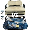 thumbnail image 6 of COEQINE Golf Cart Seat Cover Towel Blanket Foldable Design for Easy Transport, Suitable for Most Two-Seater Carts, Quilted with 4 Front Pockets, 51.2x30.3 Inch, Blue Marble Wave, 6 of 8