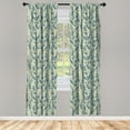 thumbnail image 2 of Ambesonne Banana Leaf Curtains, Vintage Tropical Leaves, Pair of 28"x95", Almond Green Slate Blue, 2 of 4