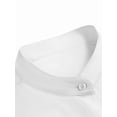 thumbnail image 4 of Youclos Men's Long Sleeve Stretch Dress Shirts Band Collar Button Down Shirt Muscle Fit, 4 of 8