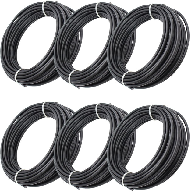 Cable de energía solar 6mm SolexBlack6 6Pzas 6m C.10 6mm Negro Cable Fotovoltaico.