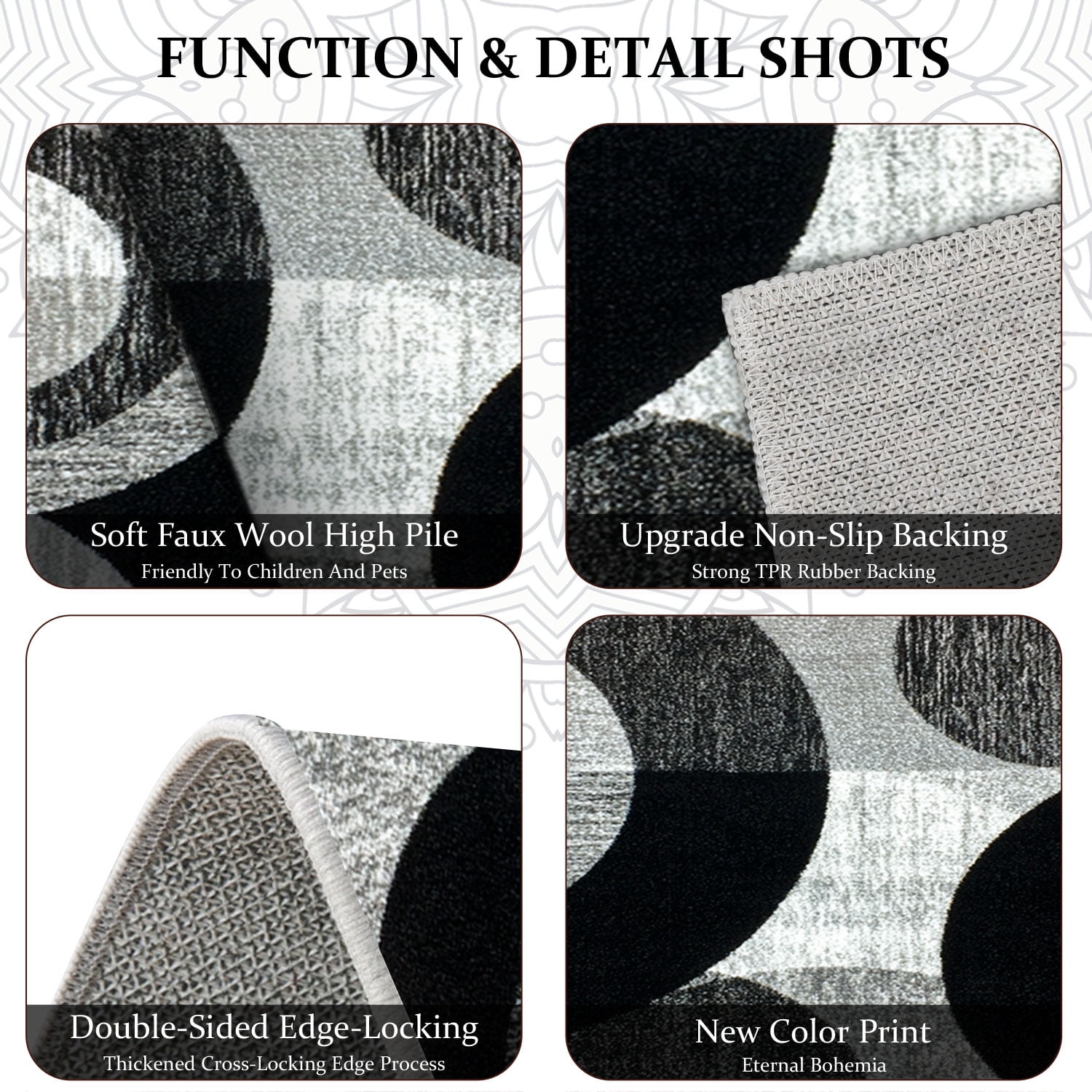 Three-Piece Kitchen Rug Set, Abstract Pattern Kitchen Hallway Rug, Soft And Comfortable, Suitable for Sinks, Floors, Entrances, Hallways, Bathrooms