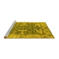 thumbnail image 2 of Ahgly Company Machine Washable Indoor Rectangle Oriental Yellow Industrial Area Rugs, 2' x 5', 2 of 4