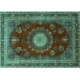 thumbnail image 1 of Ahgly Company Machine Washable Indoor Rectangle Persian Turquoise Blue Traditional Area Rugs, 8' x 10', 1 of 4
