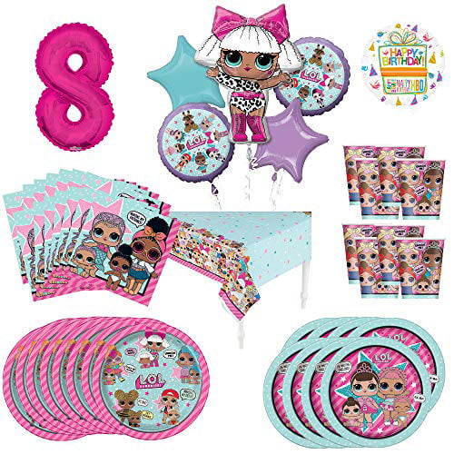 LOL Party Supplies Decorations 8PCS LOL Balloons Birthday Celebration Foil Balloon Set
