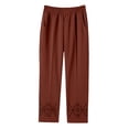 thumbnail image 4 of Endives Womens Ice Silk Pant Summer Lightweight Long Pants Stretch Breathable Loose Elastic Waist Fitness For Middle And Elderly XL-6XL Red, 4 of 7