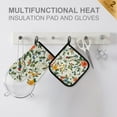 thumbnail image 4 of Yayeee Oven Mitts and Pot Holder Set of 2 Heat Resistant Kitchen Gloves Baking Hot Pad, Light Green Floral Pattern, 4 of 5