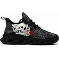 thumbnail image 2 of Men's Gothic Skull Running Shoes, Punk Rock Breathable Cushion Sports Walking Sneakers Gym Jogging Tennis Shoes, 2 of 6