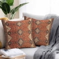 thumbnail image 2 of Throw Pillow Covers 26x26 Inch Set of 2, Brown Red Waterproof Outdoor Pillow Covers, Vintage Boho Ethnic Geometric Abstract Art Decorative Cushion Pillowcases for Couch, Sofa, Bed, Garden, Patio, 2 of 9