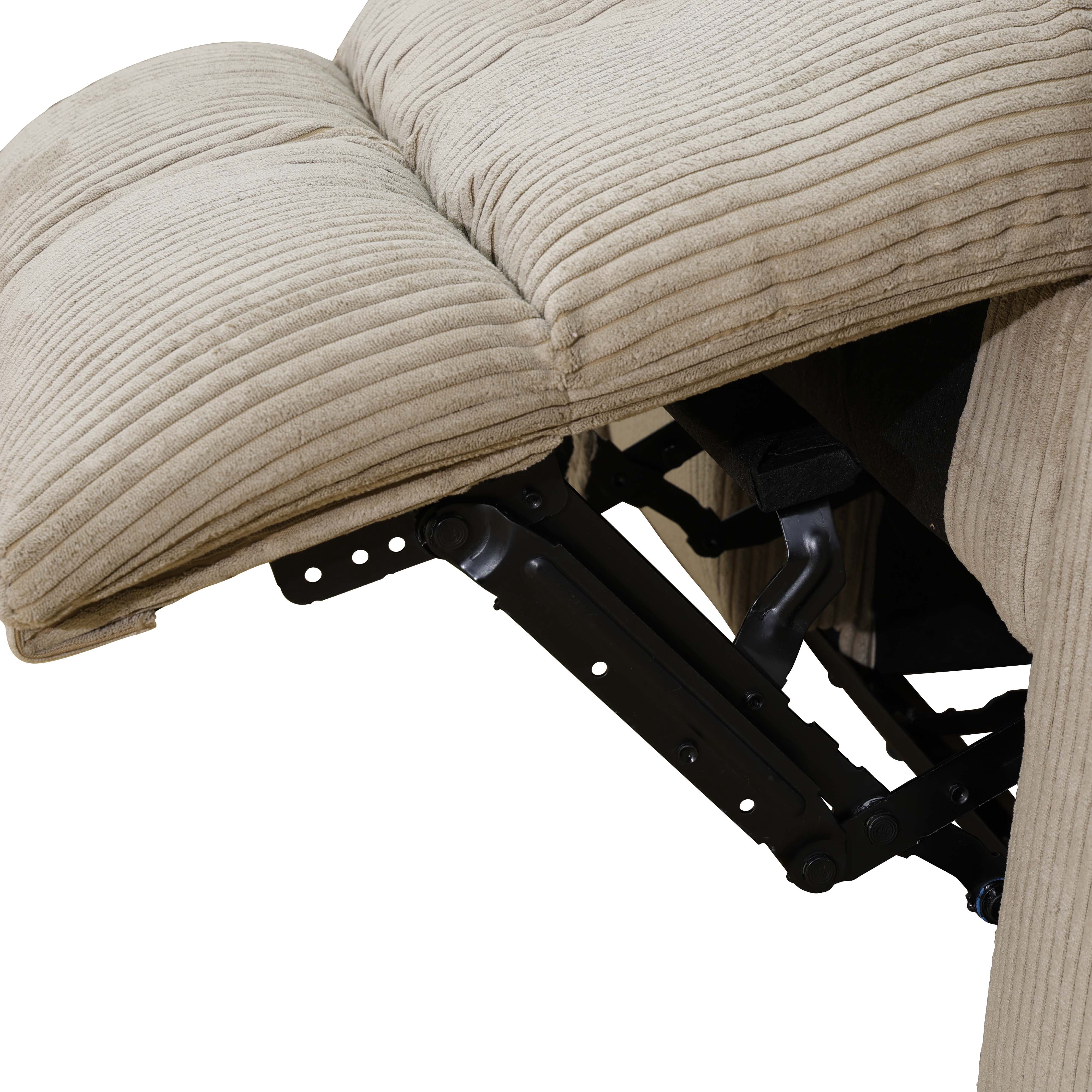 MAYEERTY Reclining Loveseat, 2-Seat Corduroy Fabric Recliner with Storage & Cup Holders for Living Room, Beige