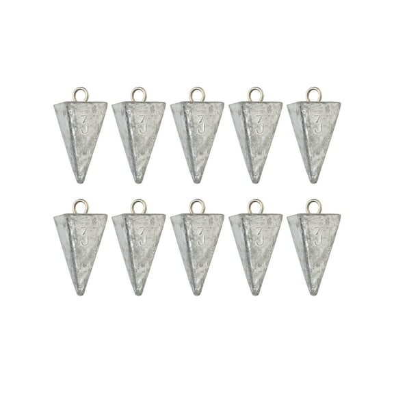 BLUEWING 3oz Fishing Weights Sinker Weights Pyramid Lead Saltwater Freshwater Fishing Weights for Surf Fishing,10 pack