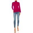 thumbnail image 3 of Women's Long Sleeve Turtleneck Semi Fitted Knitted Pullover Sweater Tops, 3 of 4