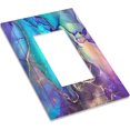 thumbnail image 3 of Sdmnsg-T Purple Marble Print Single Rocker Decorative Electrical Receptacle Outlet Plates Covers for Bedroom Kitchen Farm House Decor, 3 of 5
