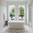 thumbnail image 4 of Hello Spring Kitchen Curtain for Berdoom Living Room Cafe 72 Inch Length, Easter Flowers Green Truck Floral Blue Plaid Tiers Curtains Light Filtering Drapes Window Treatment 2 Panels 52"Wx72"L, 4 of 8