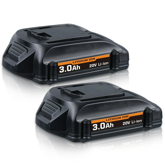 Batería de repuesto DASNITE de iones de litio de 20 V, 3 Ah, paquete de 2