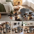 thumbnail image 5 of Round Rugs 4Ft, Black Brown Girls Boho Round Area Rug Washable Indoor Throw Carpet, Grey Vintage Ethnic Abstract Art Soft Non Slip Circle Rug for Kitchen Nursery Room Home Decor Aesthetic, 5 of 8