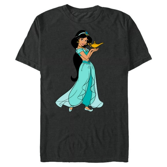 Disney Aladdin Princess Jasmine and Magic Lamp 90s T-Shirt- Short Sleeve Blended T-Shirt for Adults - Customized-Dark Heather