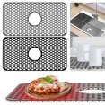 thumbnail image 1 of CHUANK Silicone Sink Mat  Kitchen Sink Protectors for Kitchen Sink Grid Accessory with Center Drain (Gray), 1 of 8