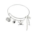 thumbnail image 2 of RV Pulsera de Halloween ajustable retráctil brillar 2 piezas con colgante de metal y calavera de terror, 2 of 5