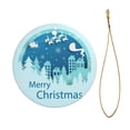 thumbnail image 5 of LNWH Merry Christmas Pattern Christmas Ornament Keepsake Hanging Ornament, Home Decor Hanging Pendants Round Ceramic Ornament Xmas Tree Ornaments 2.9 Inch, 5 of 8