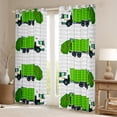 thumbnail image 2 of Erosebridal Green Garbage Truck Blackout Curtains Grey Stripe Curtains, Cartoon Trash Truck Curtains & Drapes Rubbish Car Living Room Curtains, Green Vehicel Tractor Window Curtains Lightweight, 2 of 6