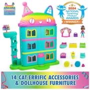 Gabbys Dollhouse, Celebration Dollhouse 2-Foot Tall Playset with Sounds, 14 Pieces