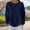 02 Navy, variant on YueHuiYing Women's Corduroy Solid Color Loose Casual V-Neck Button Up Long Sleeved Pullover Tunic Top