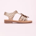 thumbnail image 7 of newwalpole Girls Sandals Summer Flats Dress Sandals Shoes Toddler/Little Kid Gold for Size 6, 7 of 7
