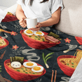 thumbnail image 6 of Cozy Ramen Bowl Soup pattern Flannel Throw Blanket - Culinary Art Bedspread, Soft Bedding, Ramen Lovers, Multicolored Ramen Pattern., 6 of 8