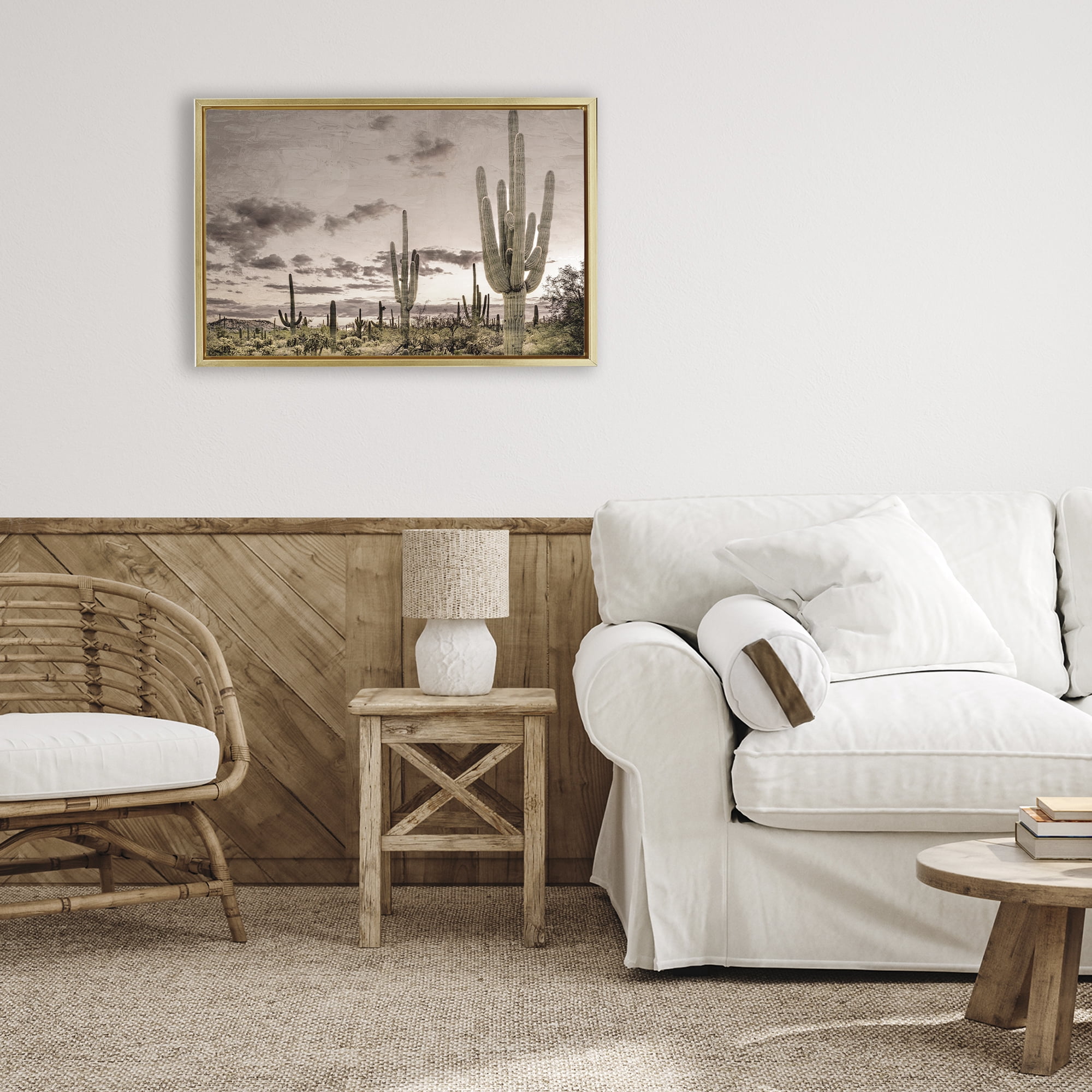 Stupell Industries Desert Sky Wilderness Gold Framed Floater Canvas Wall Art, design by Kim Allen