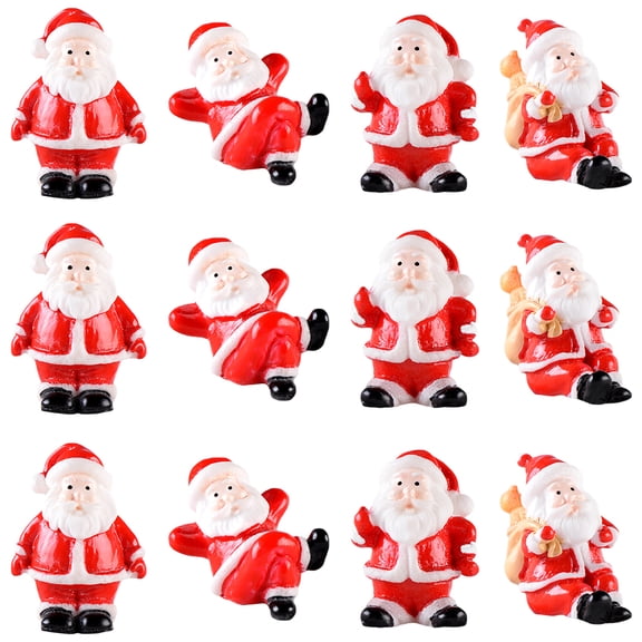Christmas Figurines Decor Craft Resin Miniature Crafts Miniatures Village Decoration Santa Claus