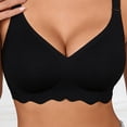 thumbnail image 3 of Wireless Bras for Women Full Coverage V Neck Push Up Support Seamless Breathable Soft Comfort Everyday Wear Black S-XXL, 3 of 7