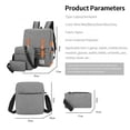 thumbnail image 4 of Graflsoa Stylish Unisex Laptop Backpack Set with USB Port, Large Capacity Travel Bag in Dark Blue, Includes 3-Piece Nylon Polyester Design for Work and Outdoor Use, 4 of 6