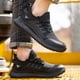 thumbnail image 1 of Zapatos ligeros de seguridad en el trabajo con punta de acero cómoda para mujeres y hombres (43 negro) Likrtyny Tenis De Mujer Tenis De Hombre, 1 of 6